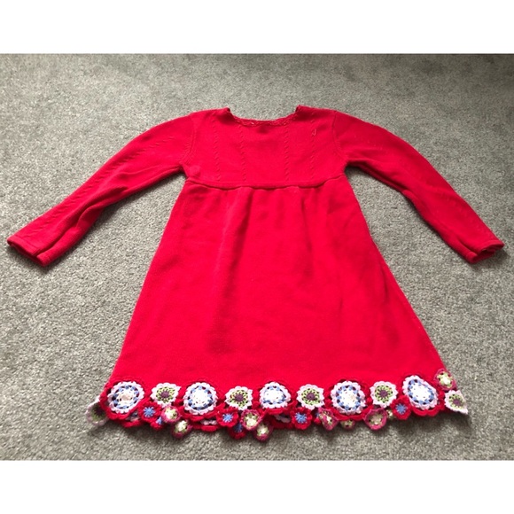 🎉HP🎉GIRLS LIZ CLAIBORNE Red Dress w/Embroidery - Picture 2 of 5
